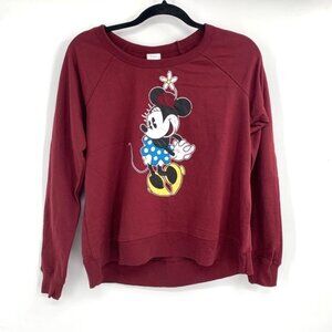 DISNEY Minnie Mouse Crewneck Knit Top Pullover M